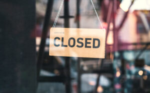 “Closed” store sign