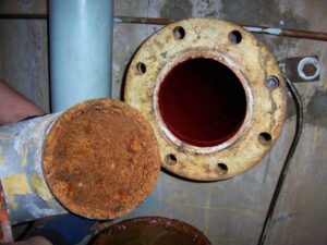 leaky or corroded pipe