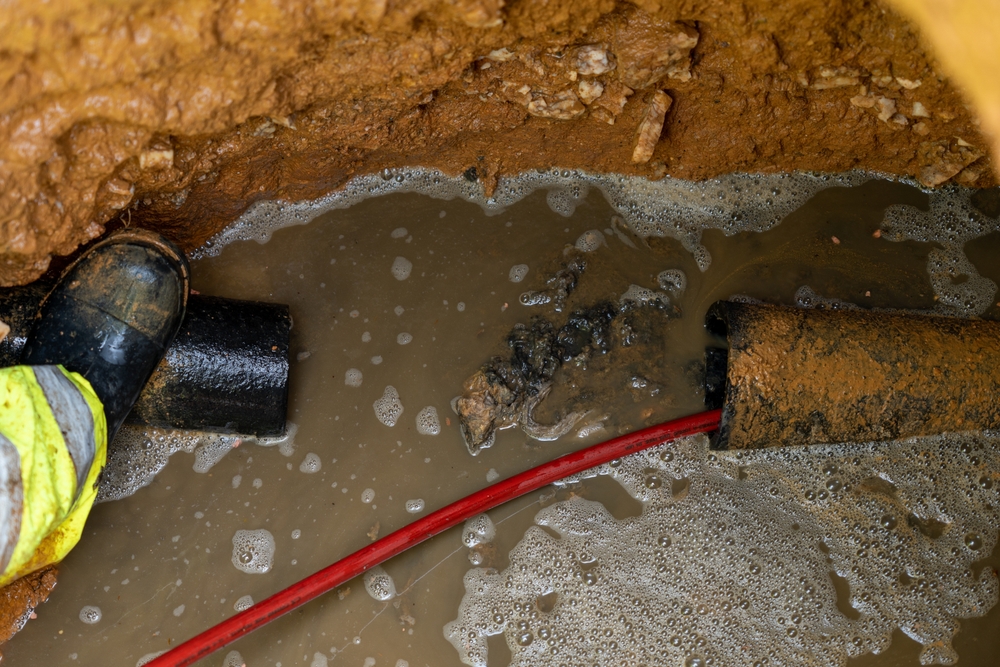 wastewater flowing out of pipe Waimea, HI