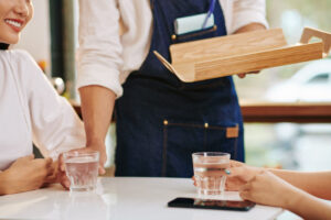 waiter serving water