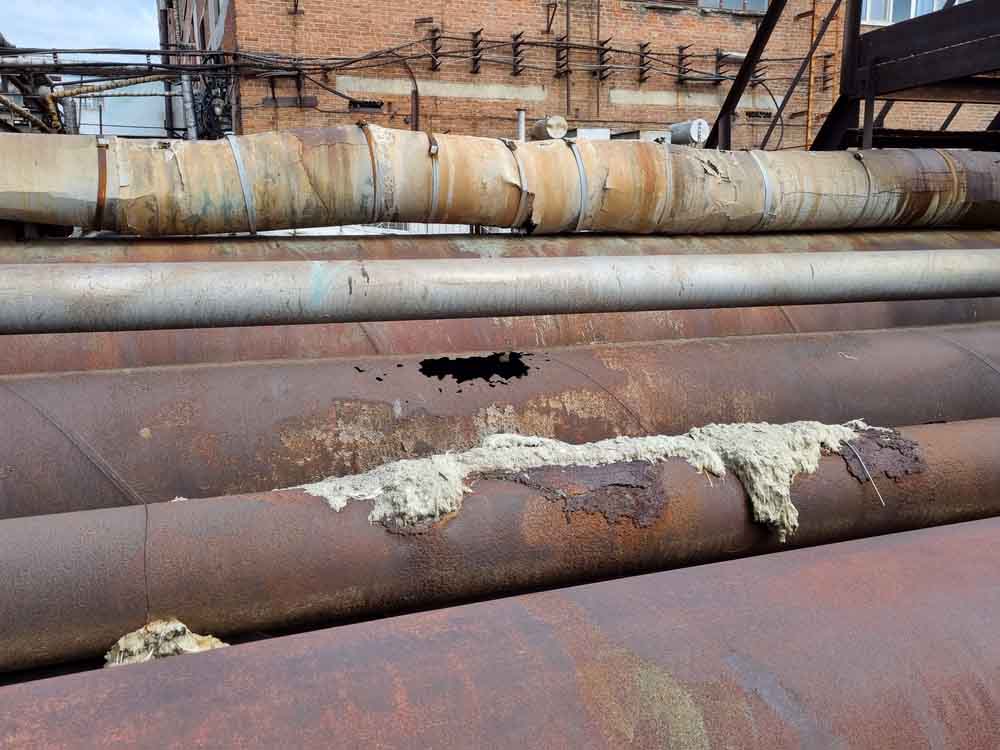 corroded commercial pipes