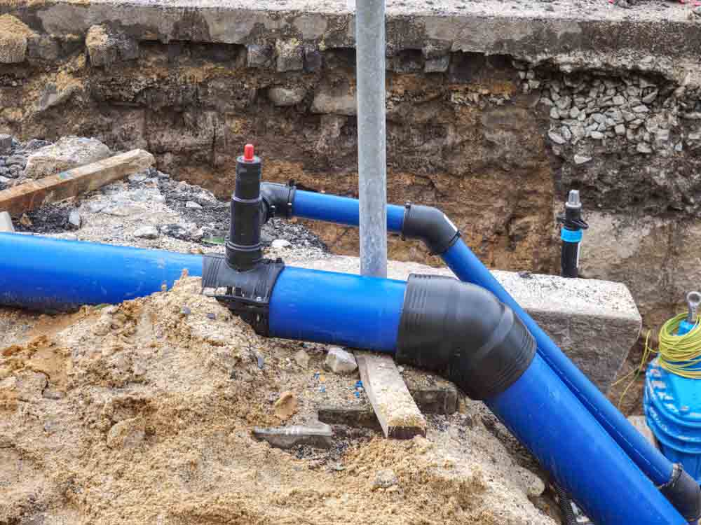 potable water line in a commercial establishment